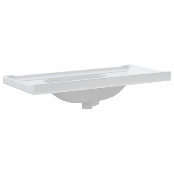 Lavabo de baño rectangular cerámica blanco 100x48x23 cm