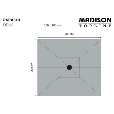 Madison Sombrilla Denia gris taupé 200x200 cm