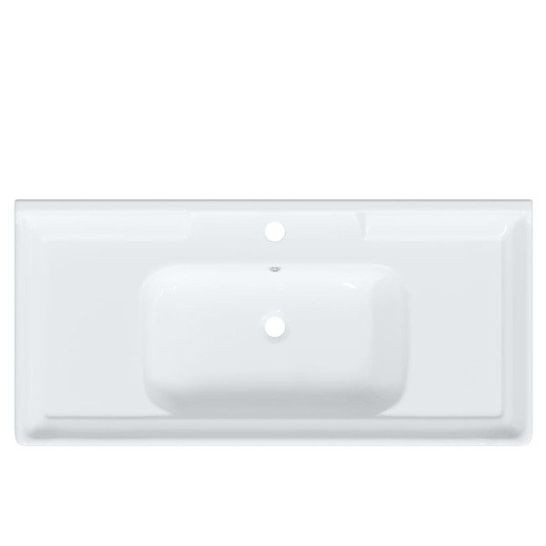 Lavabo de baño rectangular cerámica blanco 100x48x23 cm