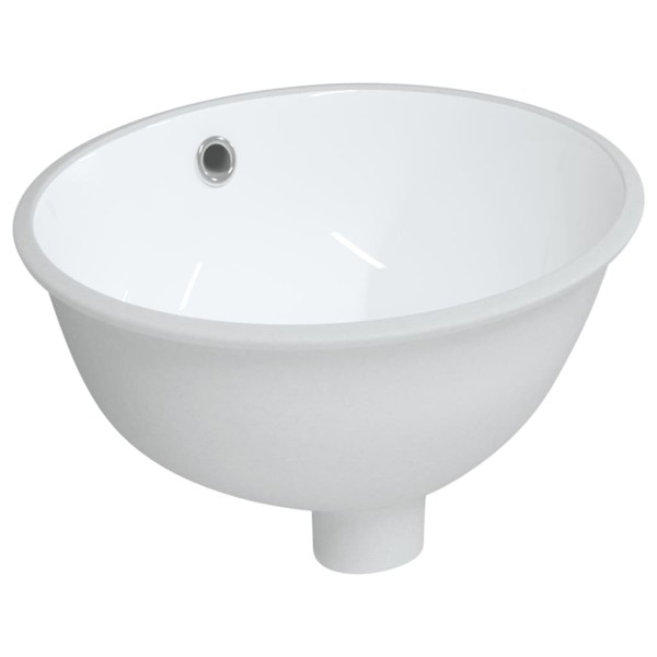 Lavabo de baño ovalado cerámica blanco 33x29x16,5 cm