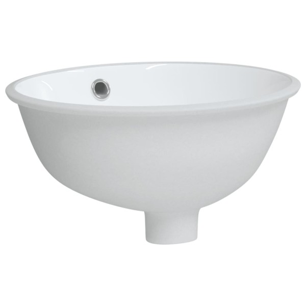 Lavabo de baño ovalado cerámica blanco 33x29x16,5 cm