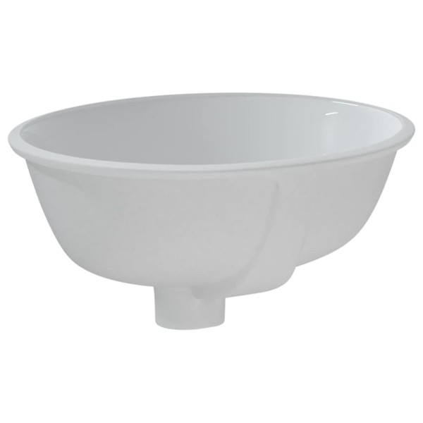 Lavabo de baño ovalado cerámica blanco 33x29x16,5 cm