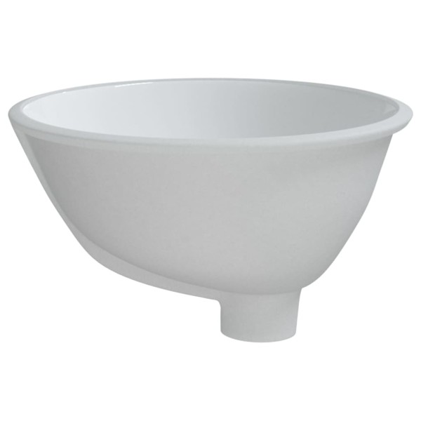 Lavabo de baño ovalado cerámica blanco 33x29x16,5 cm