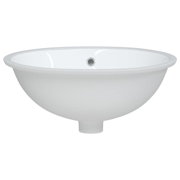 Lavabo de baño ovalado cerámica blanco 49x40,5x21 cm