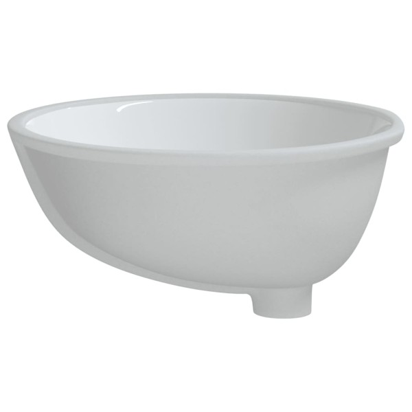 Lavabo de baño ovalado cerámica blanco 49x40,5x21 cm