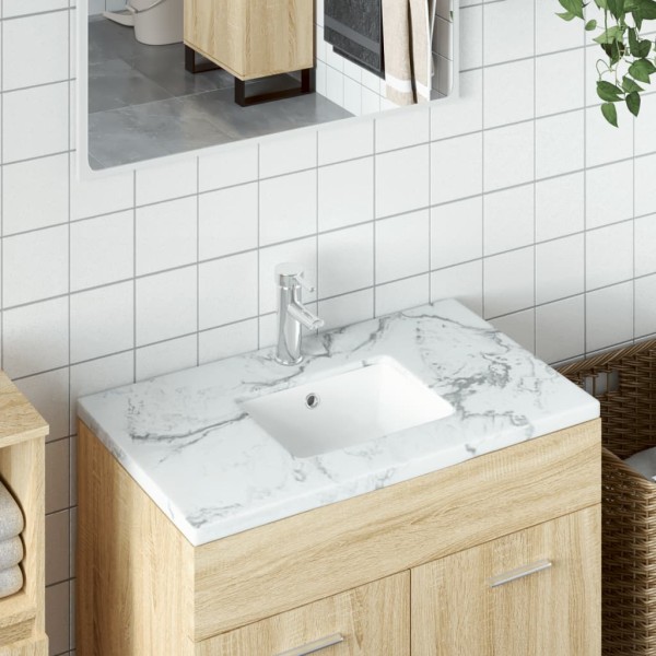 Lavabo de baño rectangular cerámica blanco 36x31,5x16,5 cm