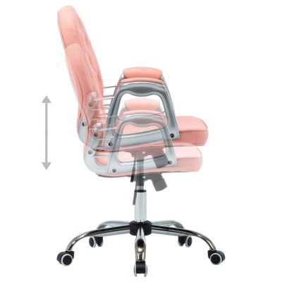 Silla de oficina giratoria de cuero sintético rosa