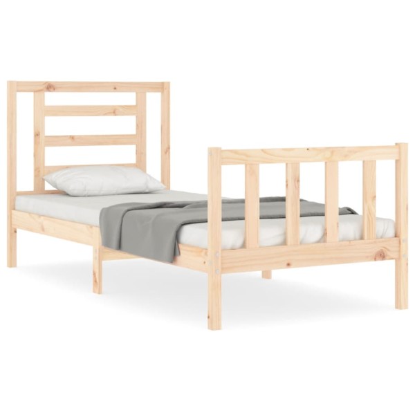 Estructura de cama con cabecero madera maciza 100x200 cm