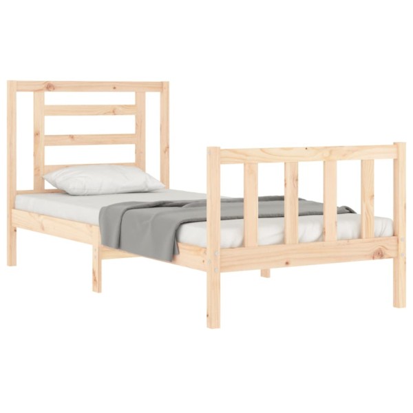 Estructura de cama con cabecero madera maciza 100x200 cm