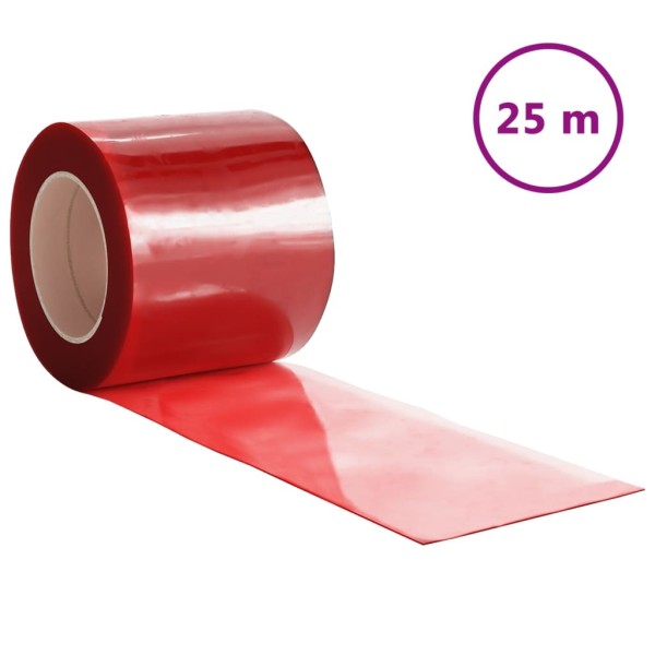 Tira de cortina para puertas PVC rojo 200x1,6 mm 25 m