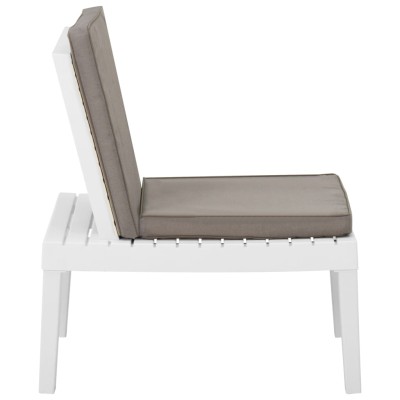 Silla de jardín con cojín plástico blanco