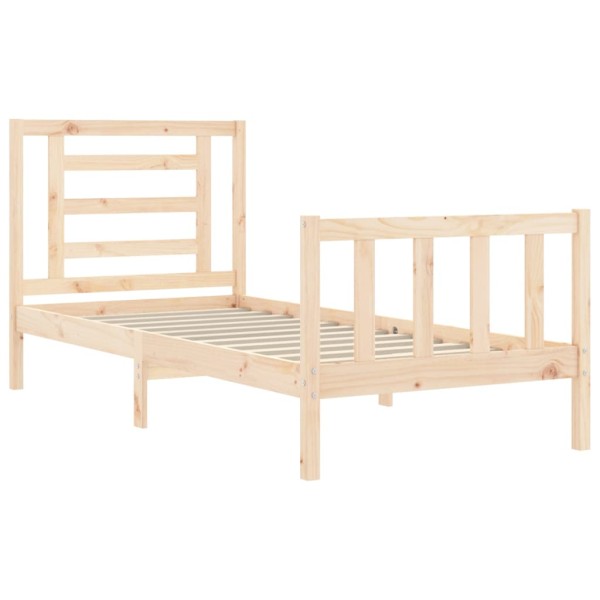 Estructura de cama con cabecero madera maciza 100x200 cm