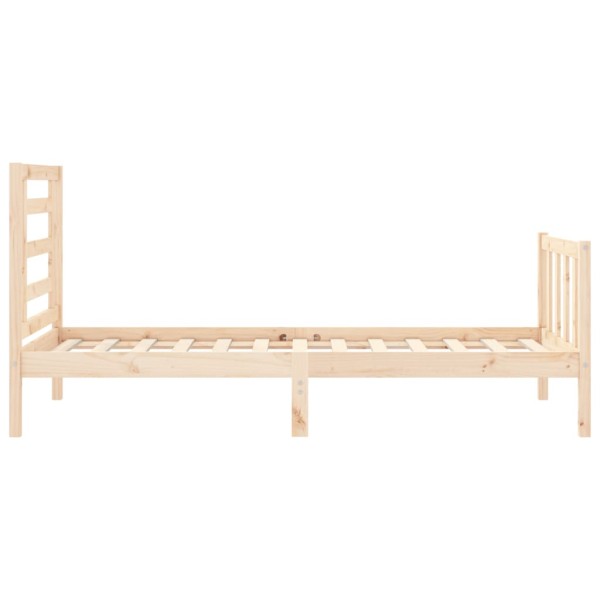 Estructura de cama con cabecero madera maciza 100x200 cm