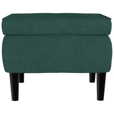 Taburete con patas de madera terciopelo verde oscuro