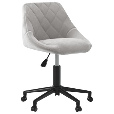 Silla de oficina giratoria de terciopelo gris claro