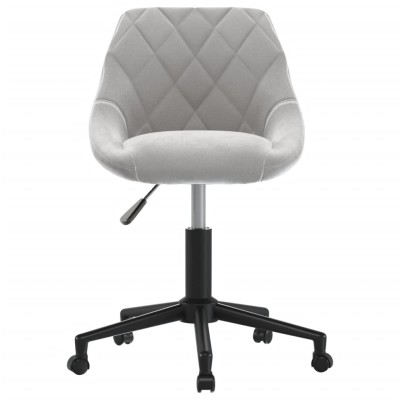 Silla de oficina giratoria de terciopelo gris claro