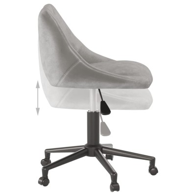 Silla de oficina giratoria de terciopelo gris claro