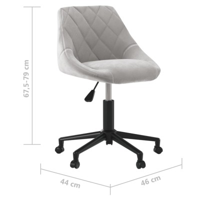 Silla de oficina giratoria de terciopelo gris claro