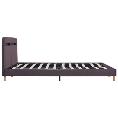 Estructura de cama con LED tela gris topo 160x200 cm