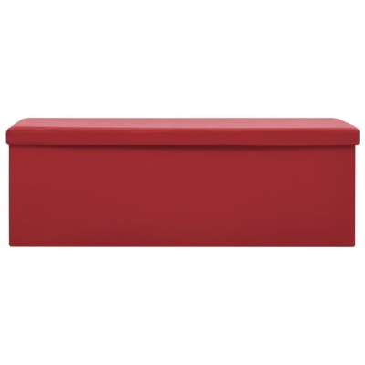 Banco con almacenaje plegable rojo vino tinto PVC