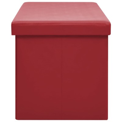 Banco con almacenaje plegable rojo vino tinto PVC