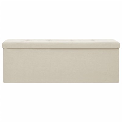 Banco de almacenamiento plegable lino sintético crema blanco