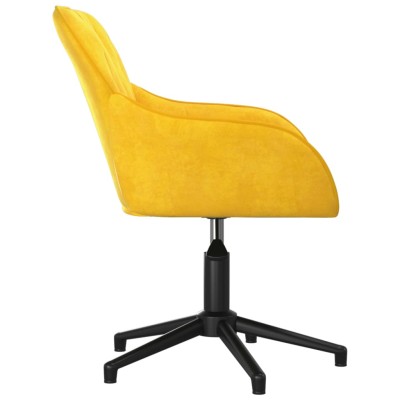 Silla de oficina giratoria de terciopelo amarillo