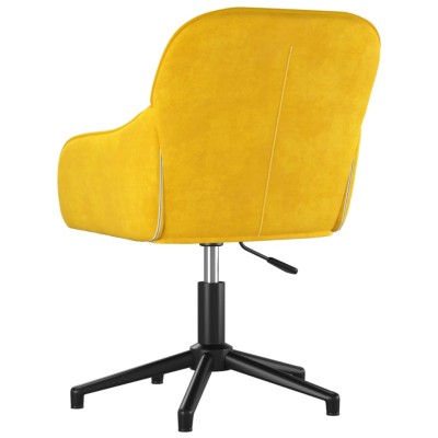 Silla de oficina giratoria de terciopelo amarillo