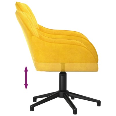 Silla de oficina giratoria de terciopelo amarillo