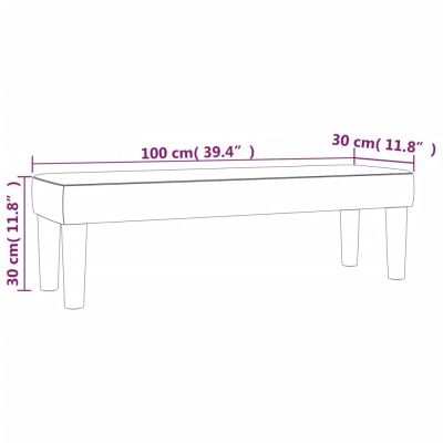 Banco de tela gris claro 100x30x30 cm