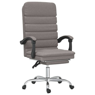 Silla de oficina reclinable con masaje tela gris taupé