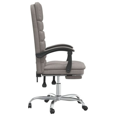 Silla de oficina reclinable con masaje tela gris taupé