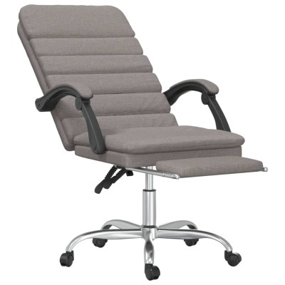 Silla de oficina reclinable con masaje tela gris taupé