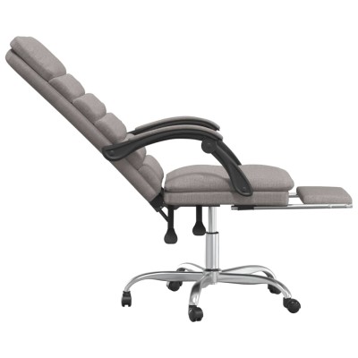 Silla de oficina reclinable con masaje tela gris taupé