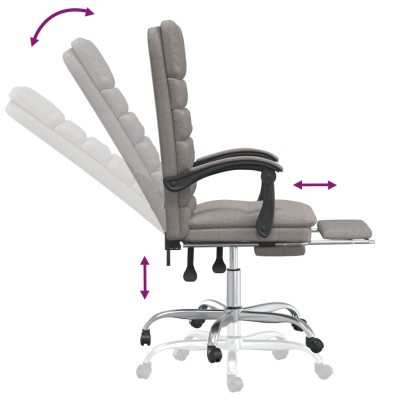 Silla de oficina reclinable con masaje tela gris taupé