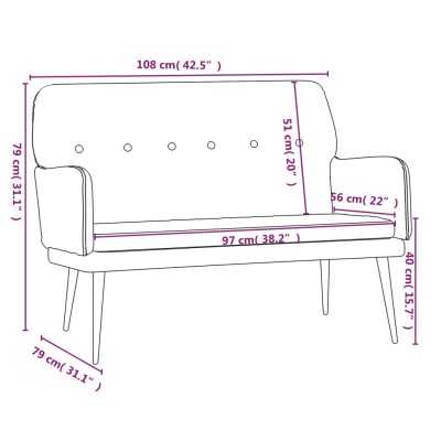 Banco de terciopelo crema 108x79x79 cm