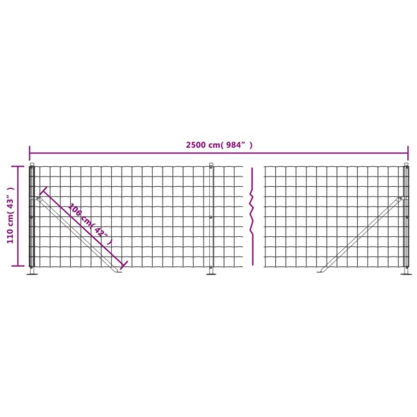 Cerca de alambre con brida verde 1,1x25 m