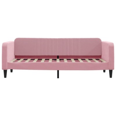 Sofá cama terciopelo rosa 80x200 cm