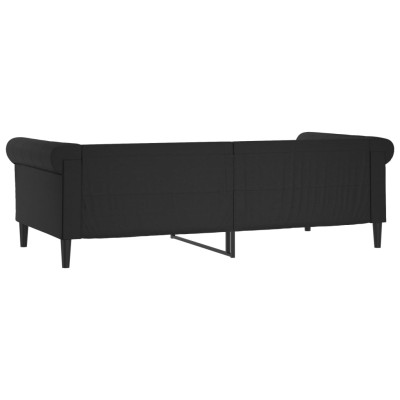 Sofá cama cuero sintético negro 80x200 cm