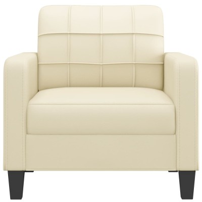 Sillón cuero sintético crema 60 cm