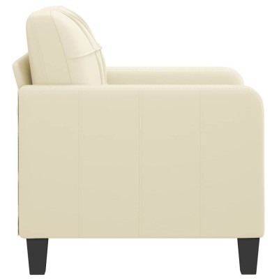 Sillón cuero sintético crema 60 cm