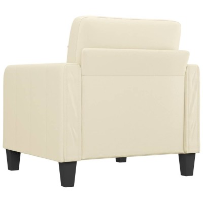 Sillón cuero sintético crema 60 cm