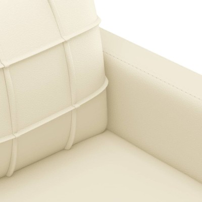 Sillón cuero sintético crema 60 cm