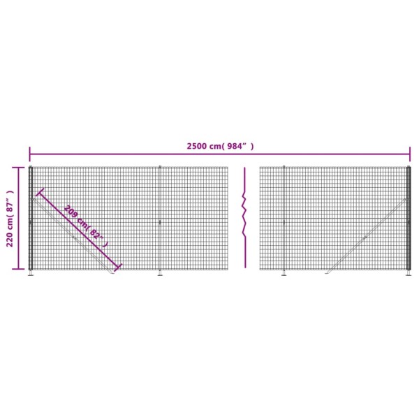 Cerca de alambre con brida verde 2,2x25 m