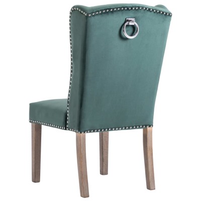 Silla de comedor de terciopelo verde