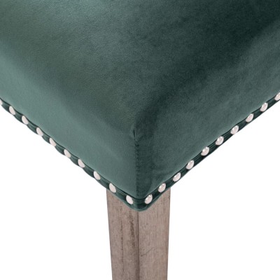 Silla de comedor de terciopelo verde