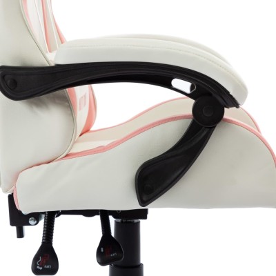 Silla gaming de cuero sintético rosa