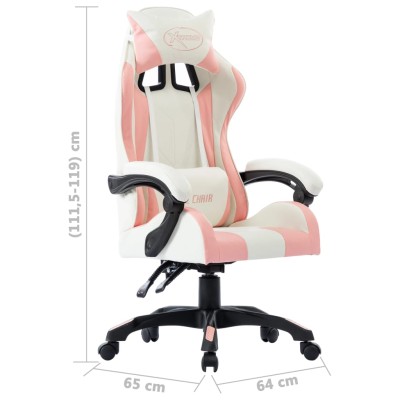 Silla gaming de cuero sintético rosa