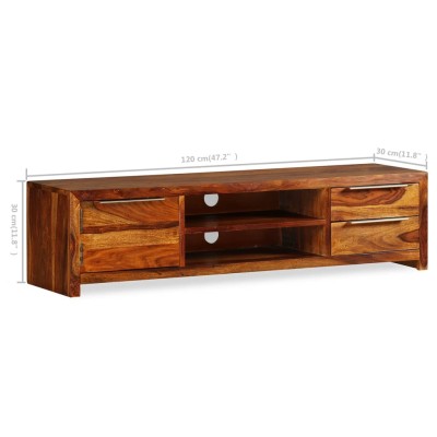 Mueble de TV madera maciza de sheesham 120x30x30 cm