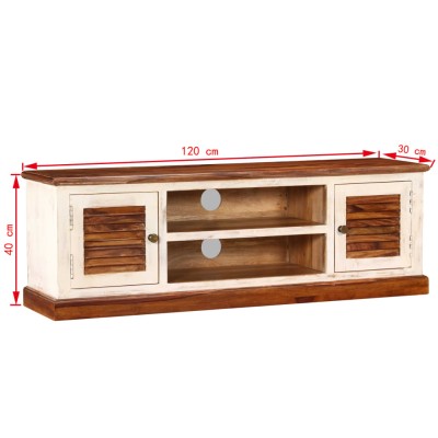 Mueble para TV de madera maciza de mango 120x30x40 cm